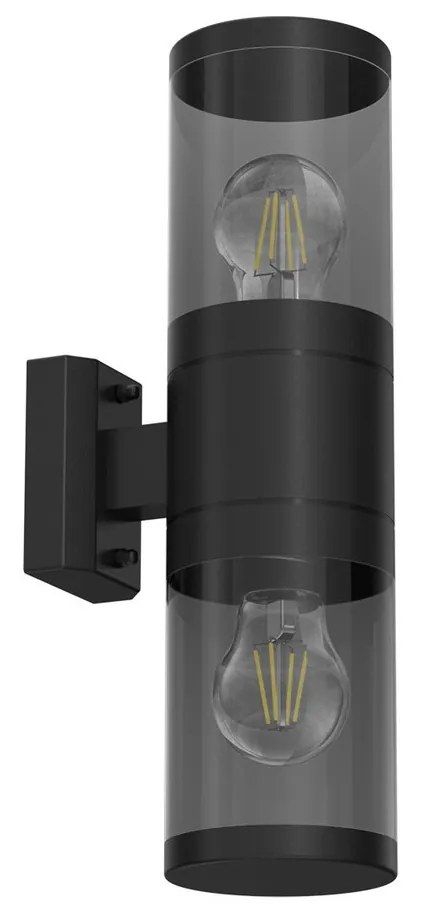 Applique E27 Cilindrica Bidirezionale IP54 da Esterno - Nera