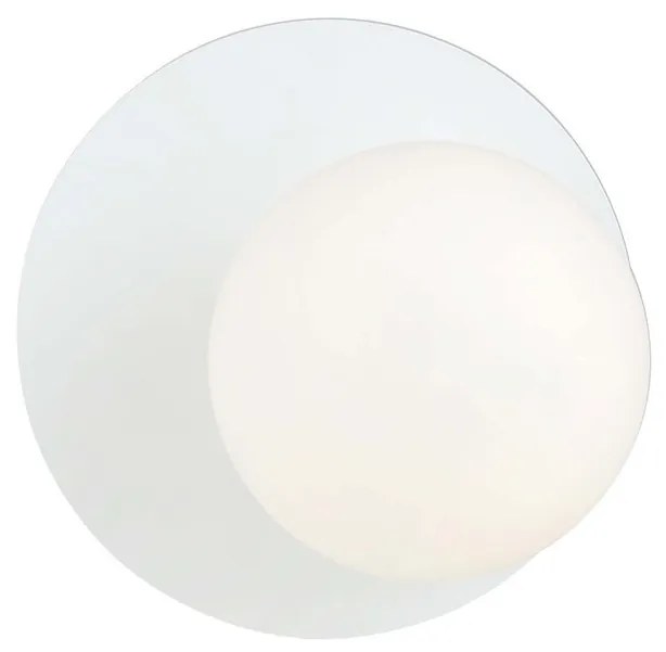 Applique Oslo bianca con sfera Satinata E14 da parete o soffitto