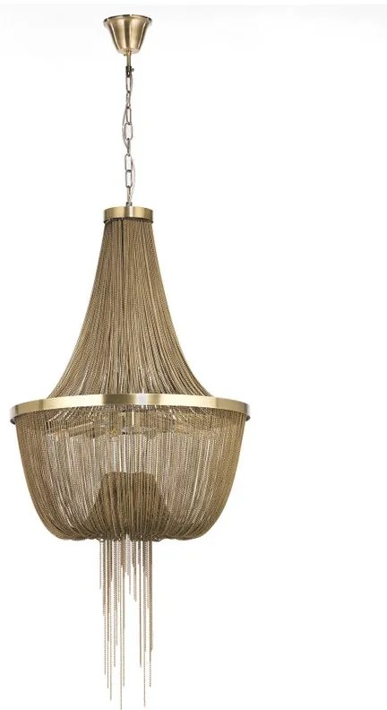 Lampadario Moderno Drappeggio marrone paralume marrone 9x E14