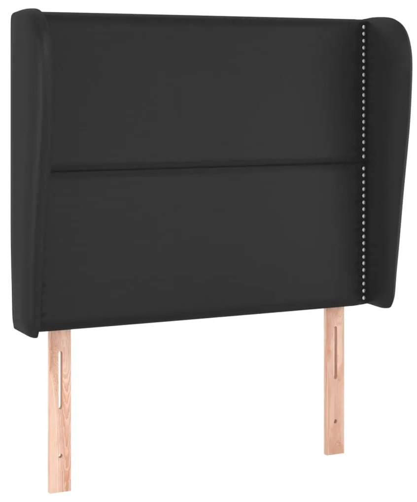 Testiera ad orecchio nera 93x23x118/128 cm in similpelle