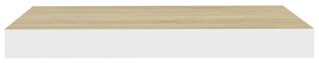 Scaffali a parete 4 pz rovere e bianco 50x23x3,8 cm in mdf