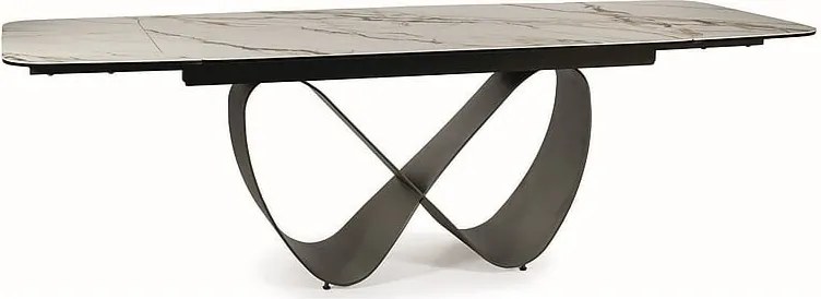 Tavolo allungabile Infinity Ceramic bianco/marrone - L160-240 cm