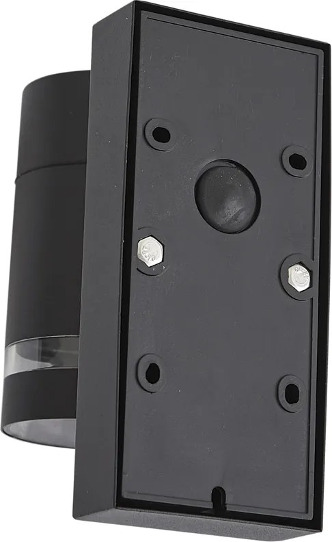 Lampada da parete moderna da esterno nera IP44 con sensore di movimento - Ensam