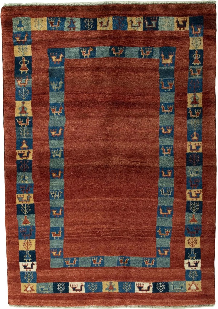 Gabbeh Tappeto 190x130 Rosso (Iran) Annodato A Mano