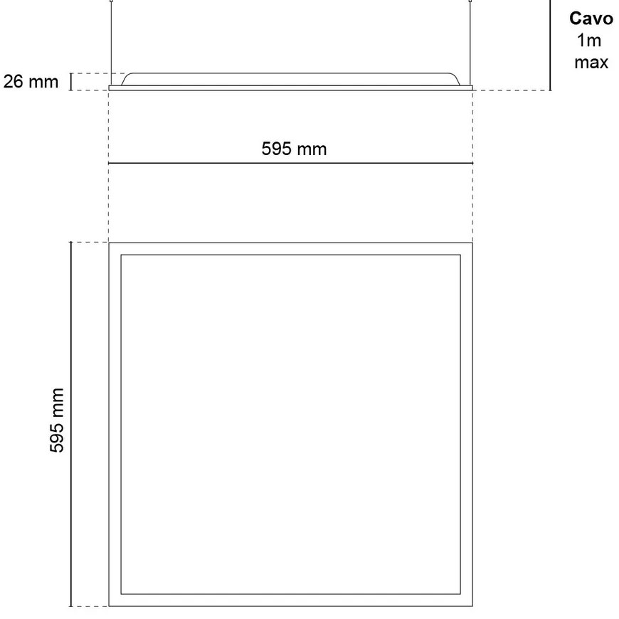 Pannello LED a Sospensione 60x60 40W IP40 No-Flickering - LIFUD Driver Colore Bianco Naturale 4.000K