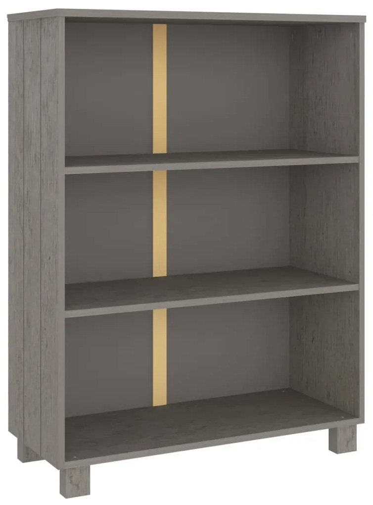 Libreria hamar grigio chiaro 85x35x112cm legno massello di pino