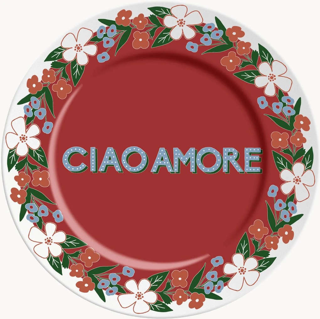 Piatto in porcellana Ciao Amore