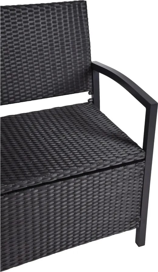 Panchina da giardino in rattan nero Ferrara - Garden Pleasure