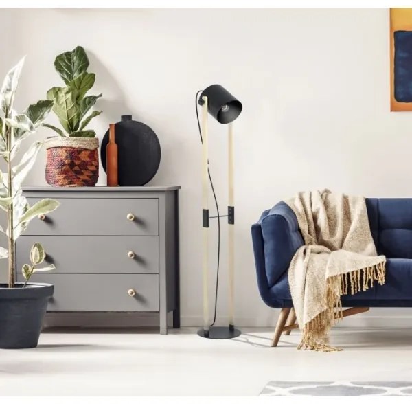 Eglo 43048 - Lampada da terra HORNWOOD 1xE27/28W/230V