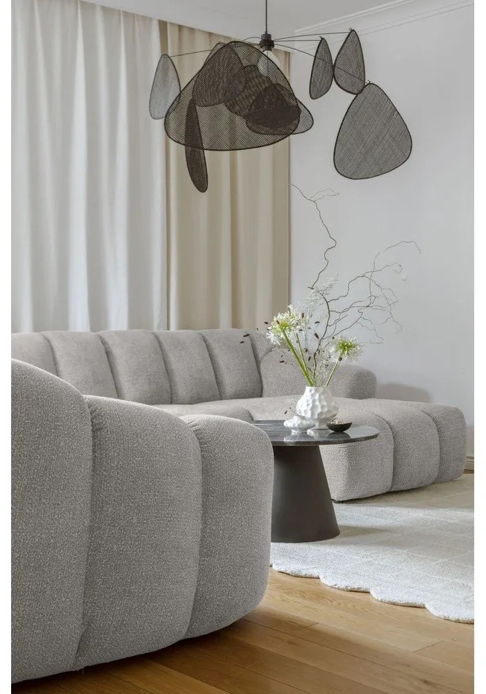 Divano angolare grigio chiaro (con penisola a sinistra/a U) Shell – Miuform