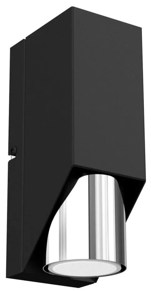 Applique WALL 1xGU10/8W/230V nera/cromo lucido