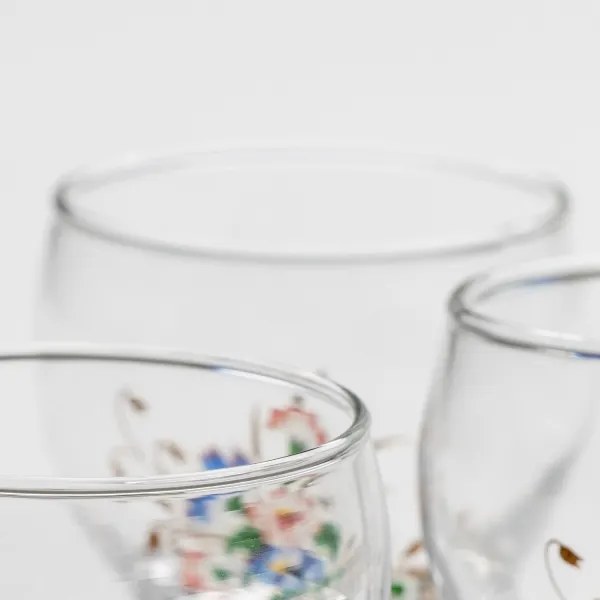 Set 6x bicchiere da liquore limpido - motivo floreale n3