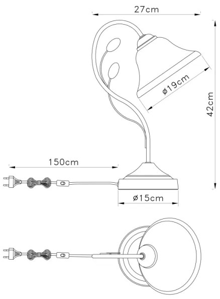 Globo 69007-1T - Lampada da tavolo POSADAS 1xE27/60W/230V