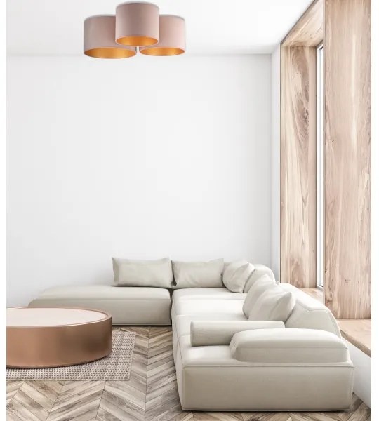 Duolla - Plafoniera ROLLER TRIO 3xE27/60W/230V marrone