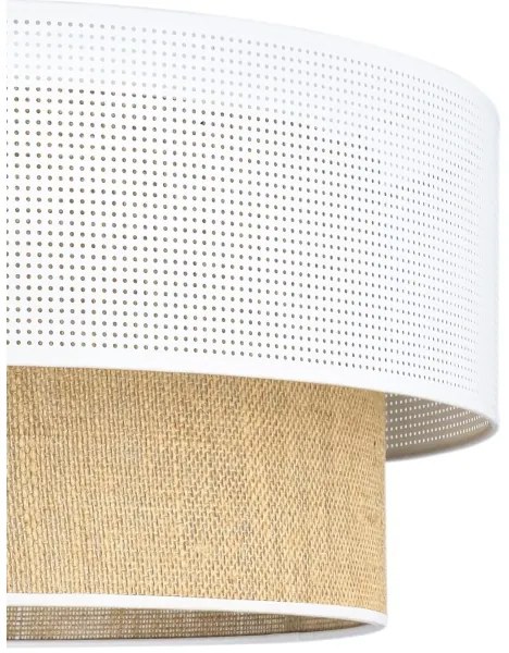 Plafoniera BORHO 1xE27/60W/230V Ø 50 cm bianco/juta