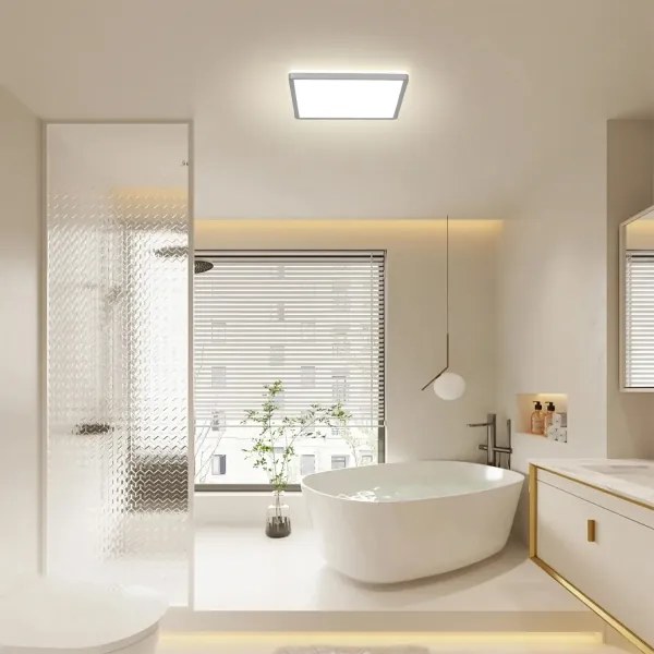 Brilagi - Plafoniera LED per bagno ultra sottile 18W/230V 30x30 cm argento IP54