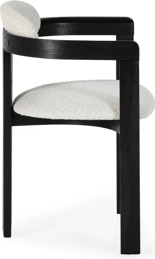 Set di sedie da pranzo bianca/nera in imbottito con braccioli 2 pz Eiden – MOME