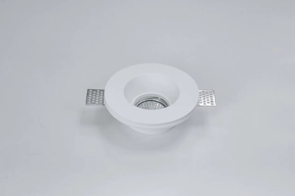 Portafaretto GU10 e MR16 in Gesso Pitturabile Tondo Ø130x45mm