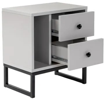 Comodino GLIMMER 50x45,2 cm grigio/nero