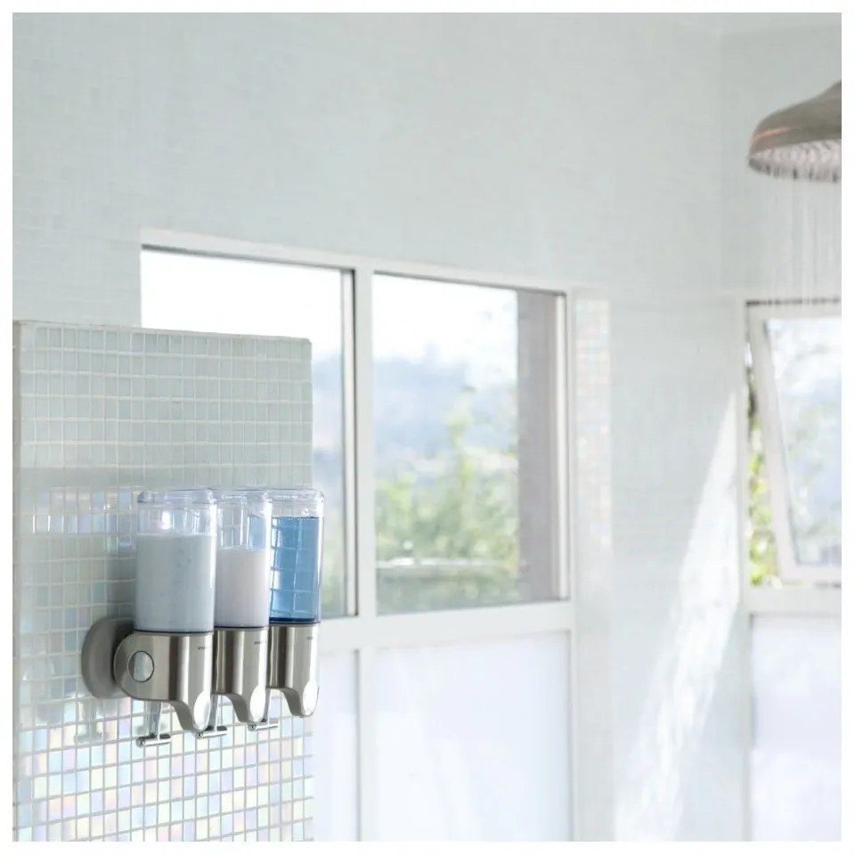 Dispenser di sapone a parete in acciaio inox in argento 1,32 l - simplehuman