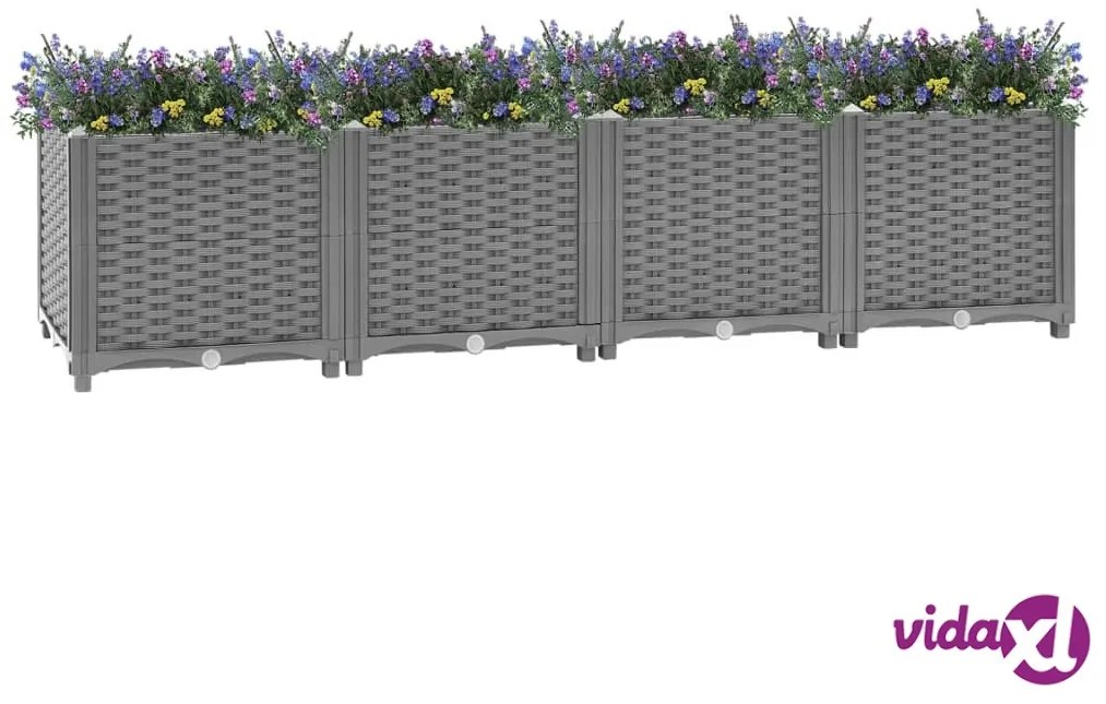 vidaXL Fioriera Rialzata 160x40x38 cm in Polipropilene