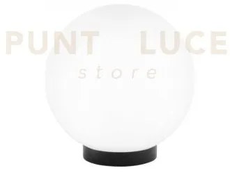 Lumetto polly sfera bianca montatura nera 1 luce attacco e27 ip44 2...