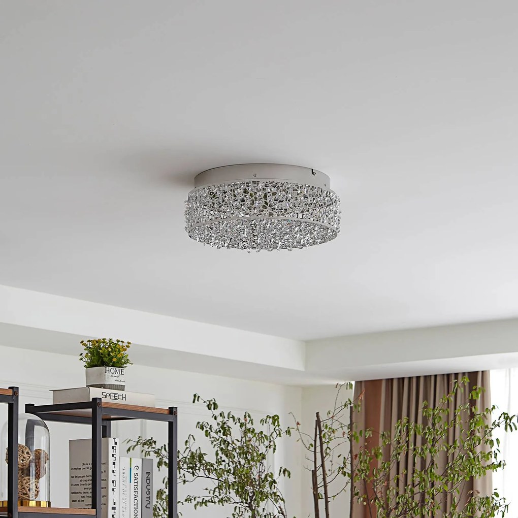Plafoniera a LED Felias Lucande, Cromo / Argento, Camera da letto, Moderno, Plafoniera LED
