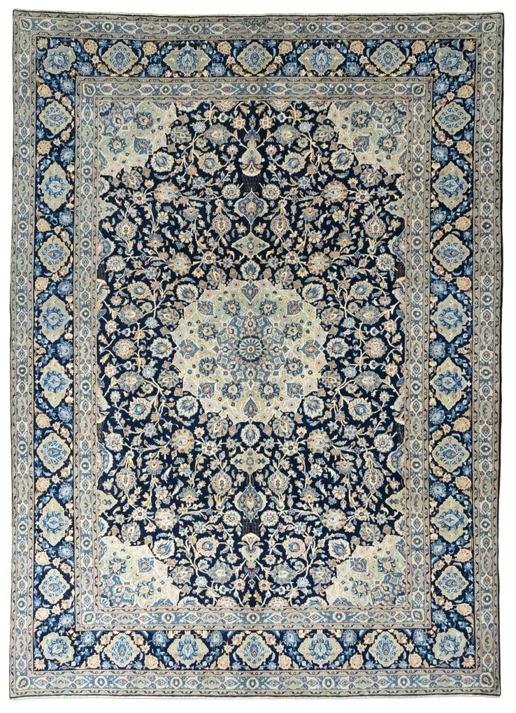 Kashan Tappeto persiano 290 x 400 Blu (Iran) Annodato A Mano