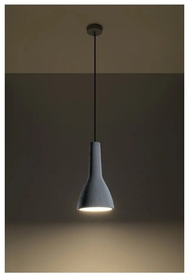 Lampadario grigio chiaro con paralume in calcestruzzo ø 17 cm Mattia – Sollux