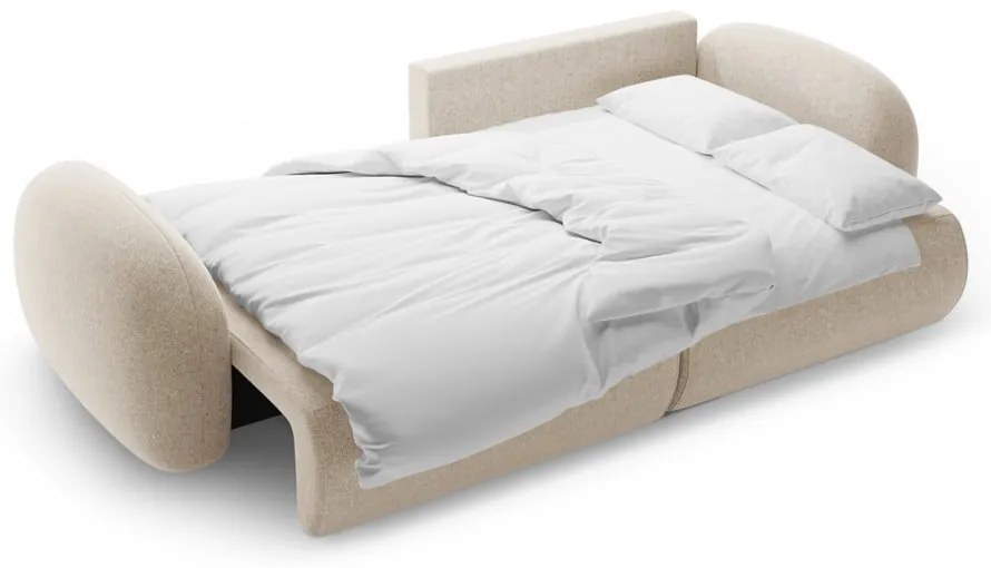 Divano angolare beige allungabile/con contenitore con rivestimento in ciniglia Tonale – Cosmopolitan Design