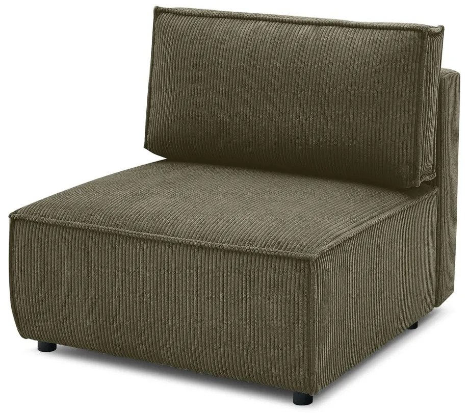 Modulo divano in velluto a coste verde chiaro, pezzo centrale Nihad modular - Bobochic Paris