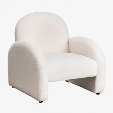 Poltrona In Ciniglia Anna Ciniglia Blanc - Sklum
