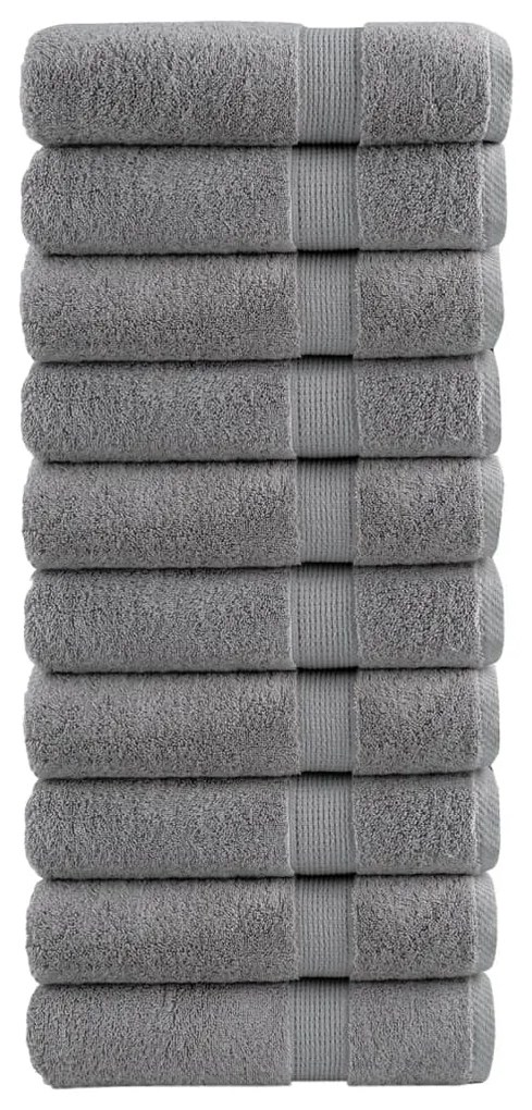 Asciugamani Da Bagno Solund 10 Pz Grigi 100x150 Cm 600gsm /