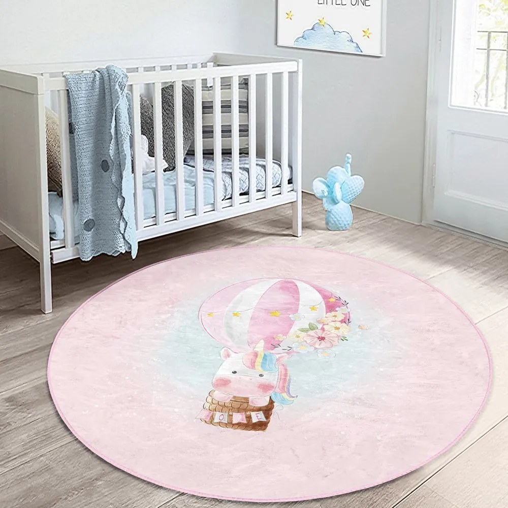 Tappeto rosa per bambini ø 80 cm Comfort - Mila Home