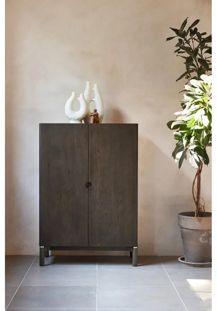 Armadio marrone scuro effetto rovere 90x130 cm Arun - Unique Furniture