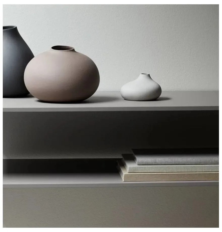 Set di vasi in grigio chiaro in porcellana 3 pz (altezza totale 9 cm) Nona – Blomus