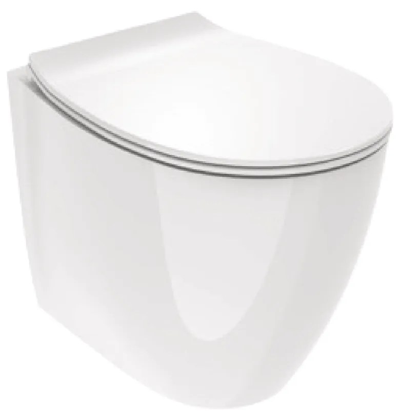 Wc a Terra Senza Brida Ercos "Kite" Bianco Lucido