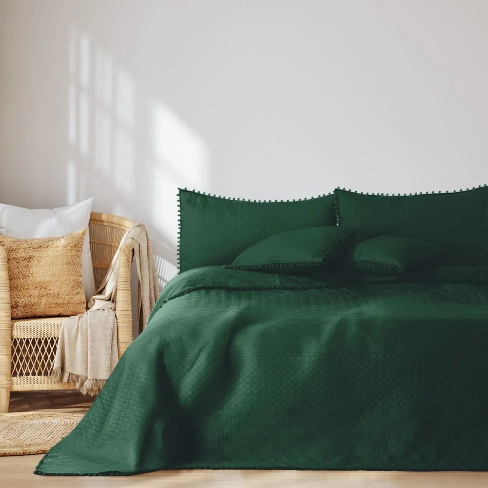 Copriletto verde 200x220 cm Meadore – Restilo