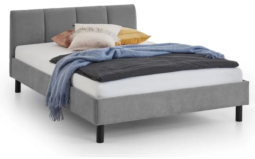 Letto matrimoniale imbottito grigio rete non inclusa 140x200 cm Joker – Meise Möbel