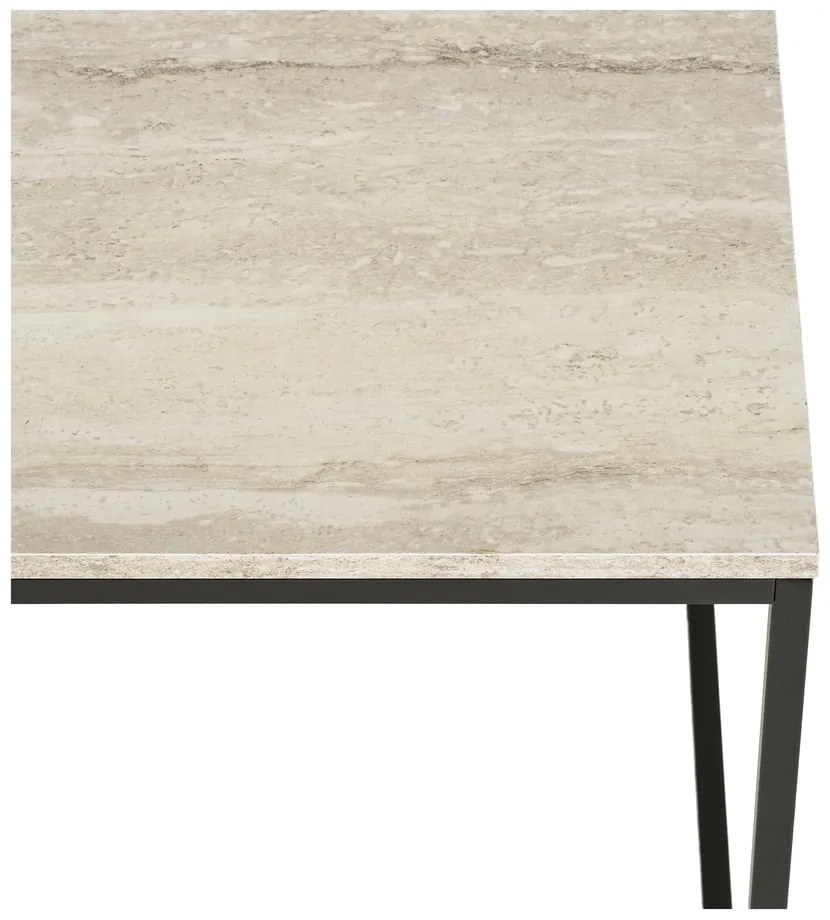 Tavolino da salotto nero/beige con effetto pietra 60x90 cm Vita – House Nordic