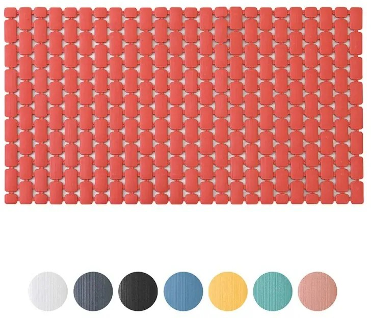 Tappetino antiscivolo doccia rosso 40x73 cm in plastica Spring