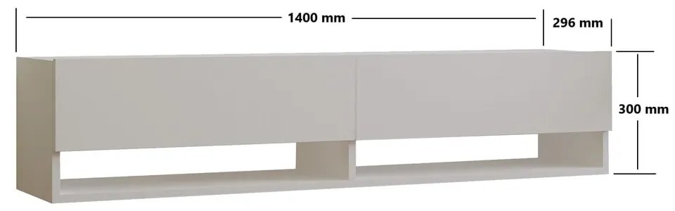 Mobile TV bianco 141x31x30 cm Arges - Kalune Design