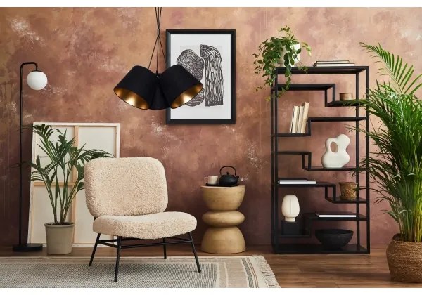 Lampadario su corda ZOMA 3xE27/60W/260V nero/rame