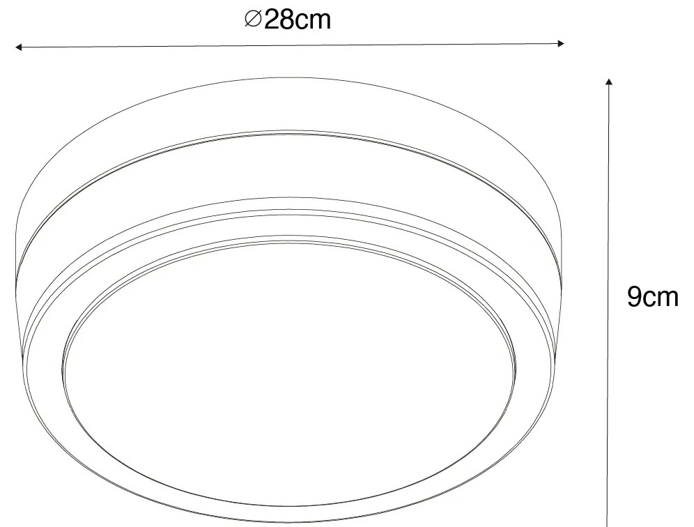 Plafoniera da esterno moderna in acciaio 28 cm IP44 - Flavi