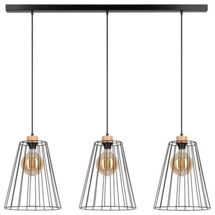 Spot-Light DO19319304 - Lampadario a sospensione con filo ORAZIO 3xE27/60W/230V pino