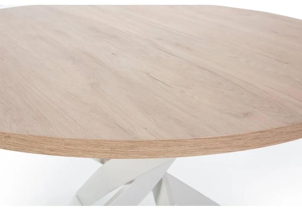 Tavolo da pranzo rotondo con piano effetto rovere ø 120 cm Ther – Marckeric