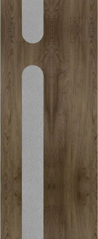 Pannello per porta d'ingresso P390 pellicolato pvc noce L 92 x H 210.5 cm, Sp 12 mm apertura destra