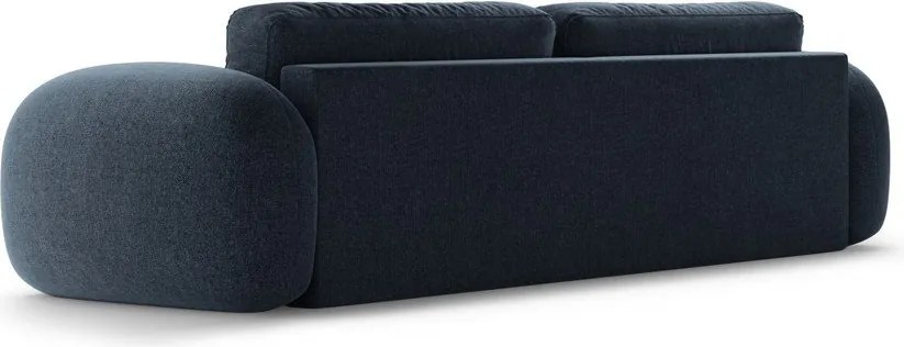 Divano blu scuro allungabile/con contenitore con rivestimento in ciniglia 262 cm Tonale – Cosmopolitan Design