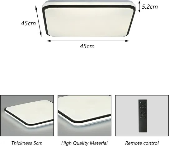 Brilagi - Plafoniera LED dimmerabile SMART LED/36W/230V 53x53 cm Wi-Fi Tuya + telecomando