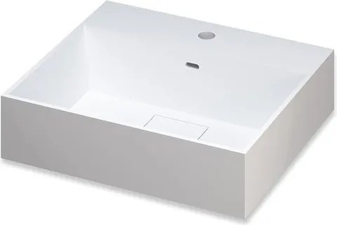Lavabo Cortina in resina L51 X P45X H11,5 cm bianco